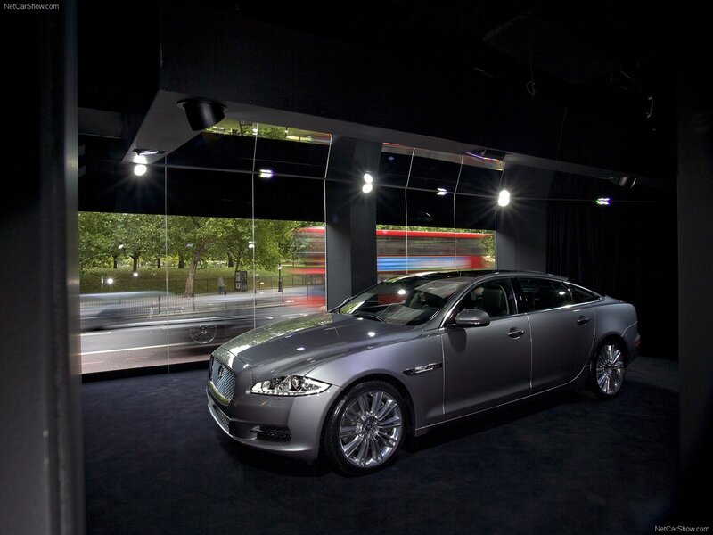 Jaguar XJ in a showroom