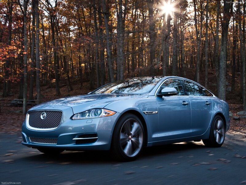 Jaguar XJ in autumn forest