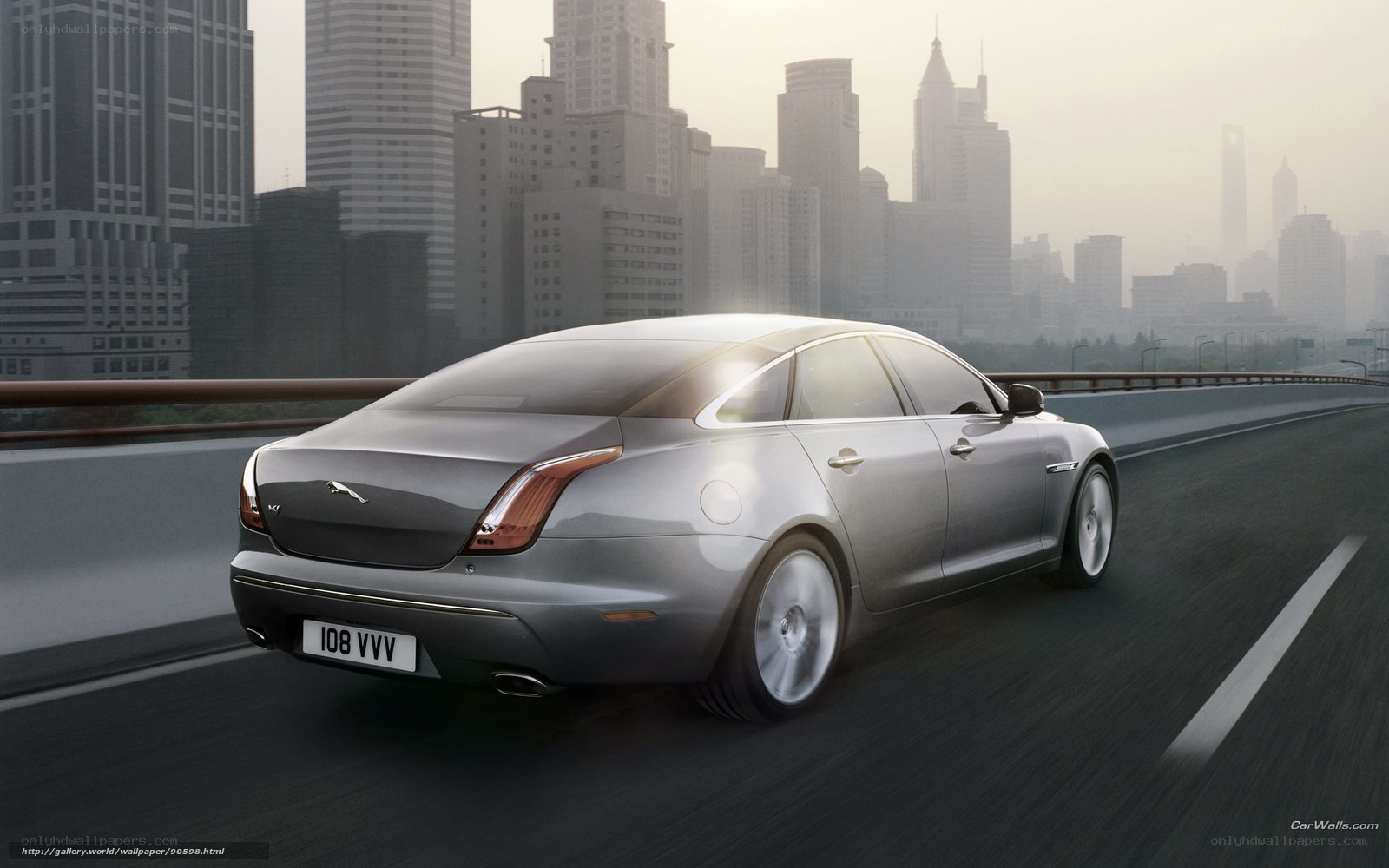 Jaguar XJ on city bridge