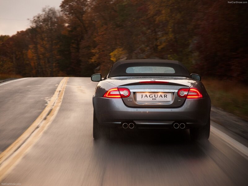 Jaguar XK convertible on a road