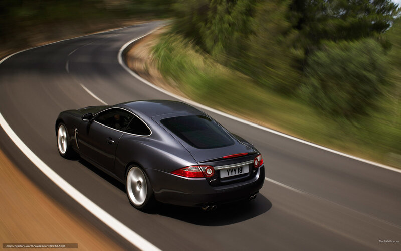 Jaguar XK on winding road