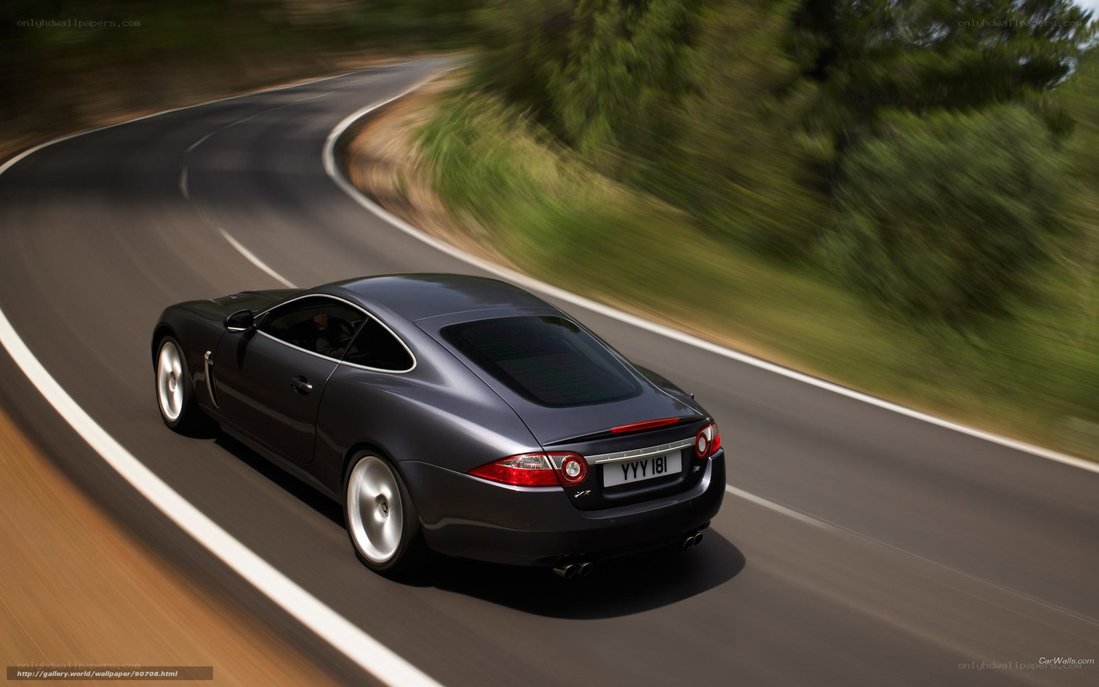 Jaguar XK on winding road