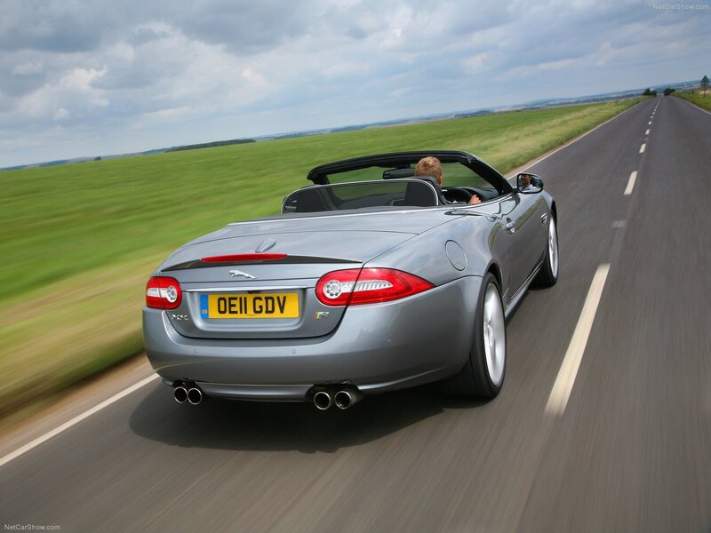 Jaguar XKR convertible on country road