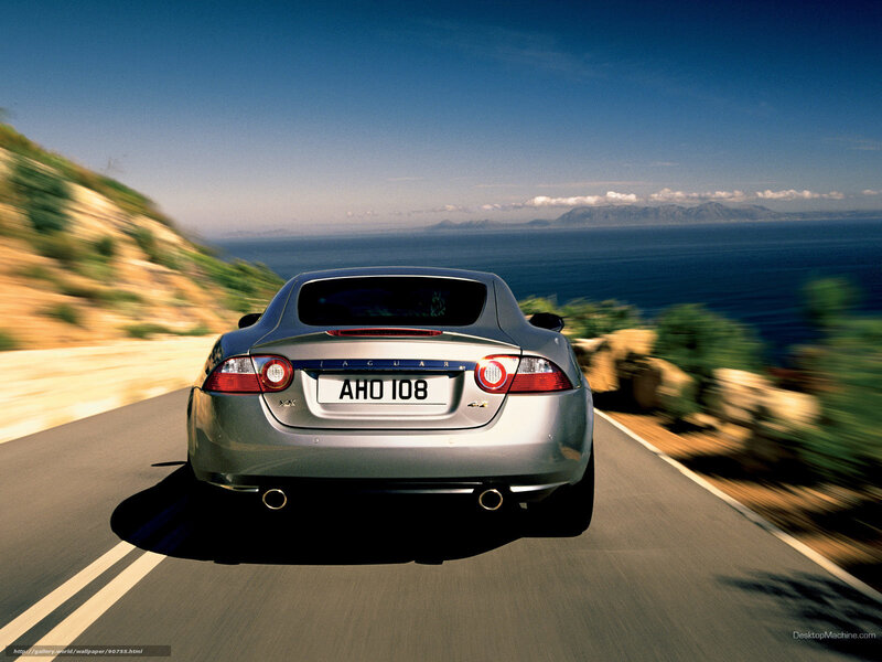 Jaguar XKR driving on coastal road