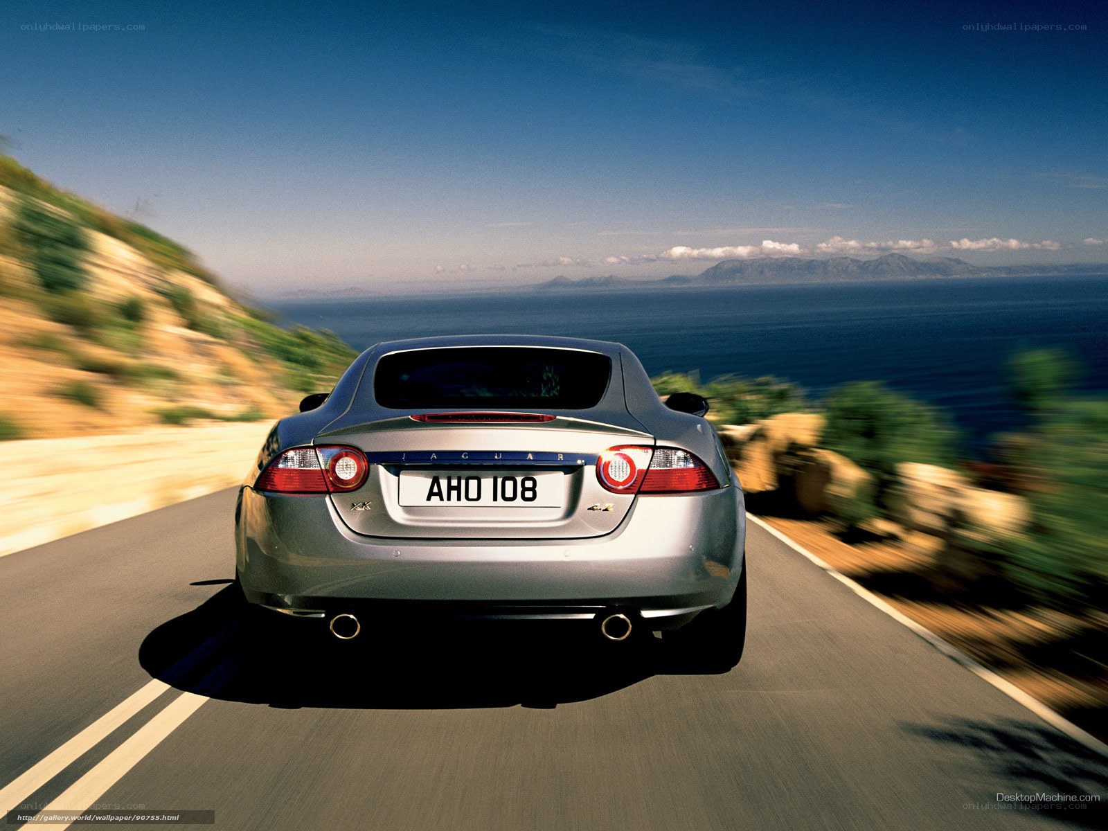 Jaguar XKR driving on coastal road