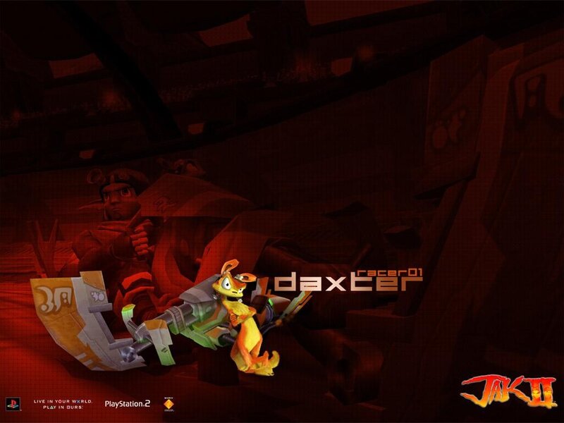 Jak II game scene with Daxter