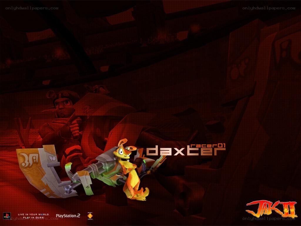 Jak II game scene with Daxter