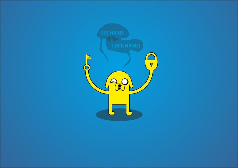 Jake the Dog with key and lock