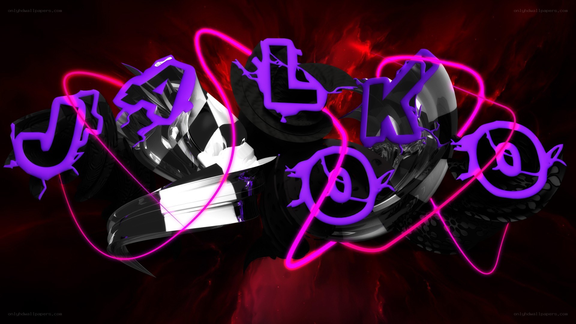 Jalko logo with neon lights