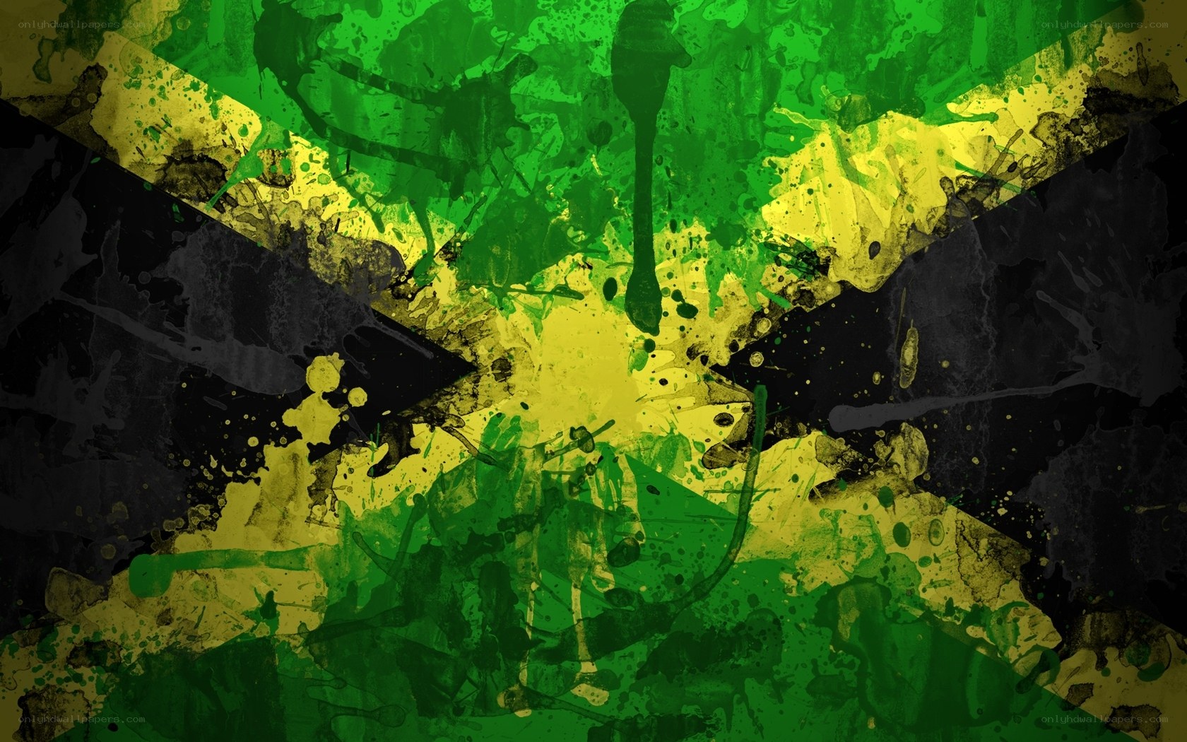 Jamaican flag abstract art