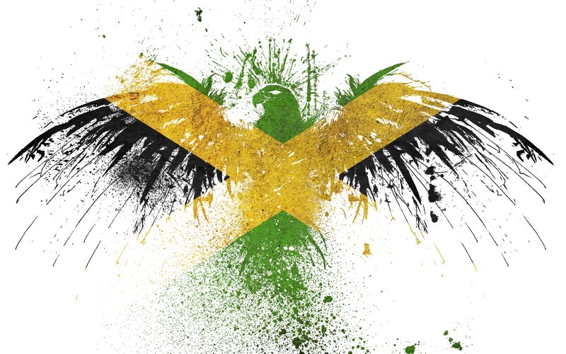 Jamaican flag eagle art