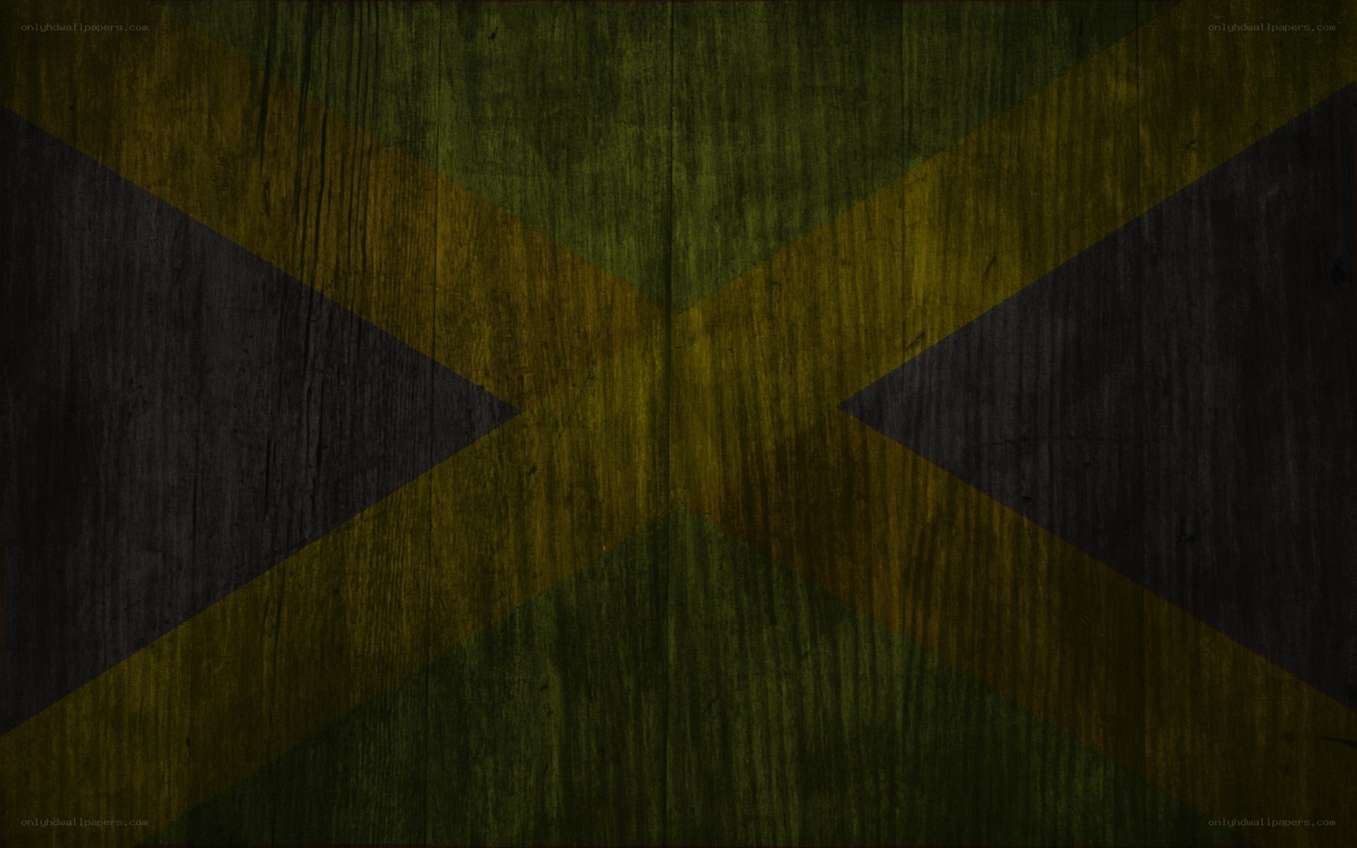 Jamaican flag on wood texture