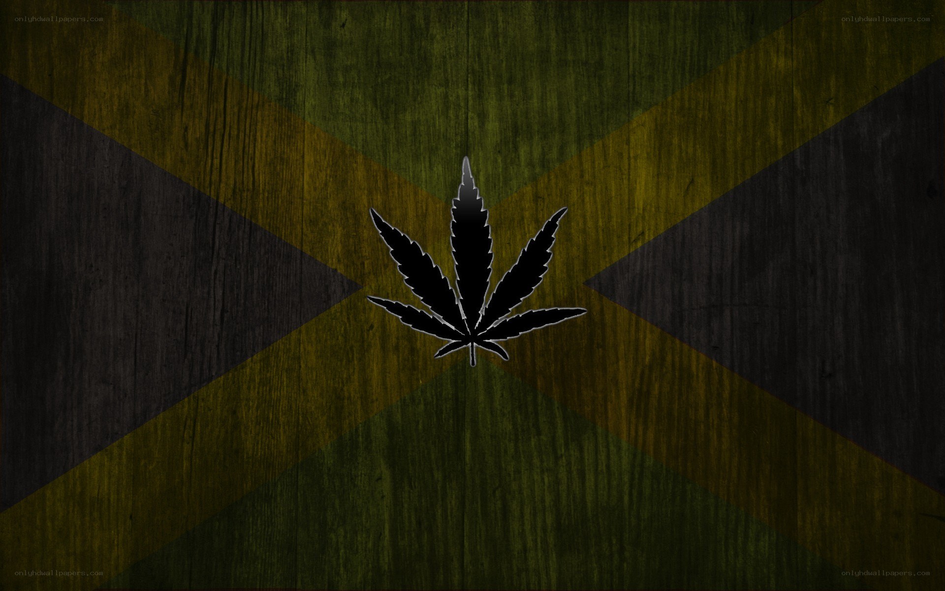 Jamaican flag with cannabis leaf
