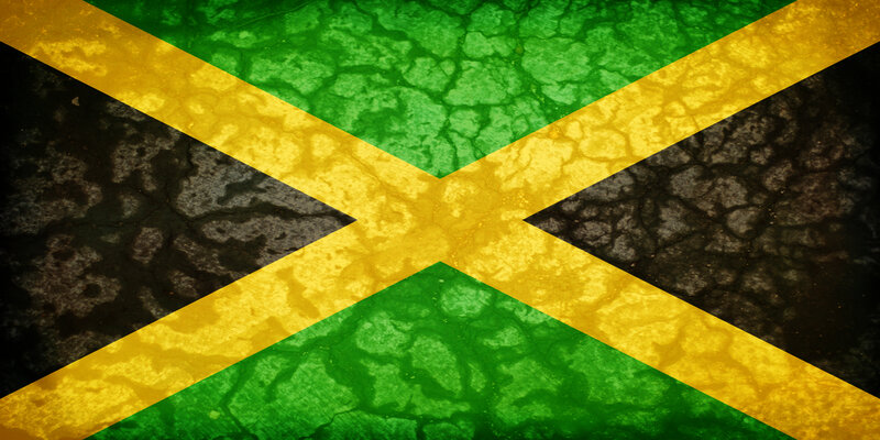 Jamaican flag with cracked texture