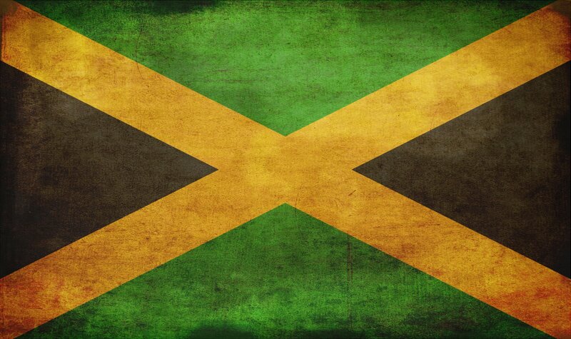 Jamaican flag with distressed texture