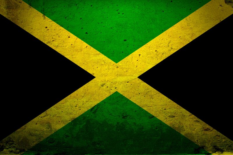 Jamaican flag with distressed texture