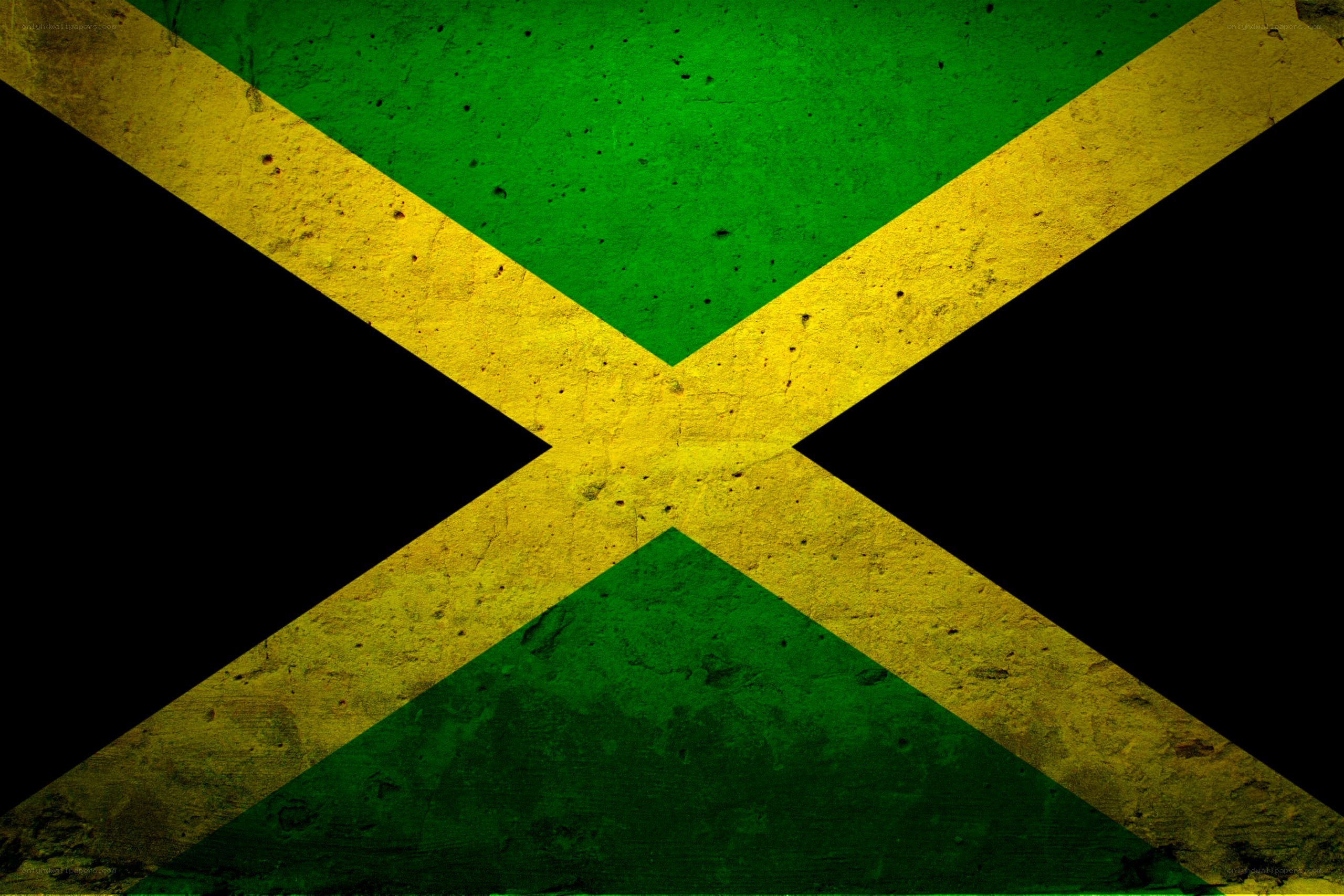 Jamaican flag with distressed texture