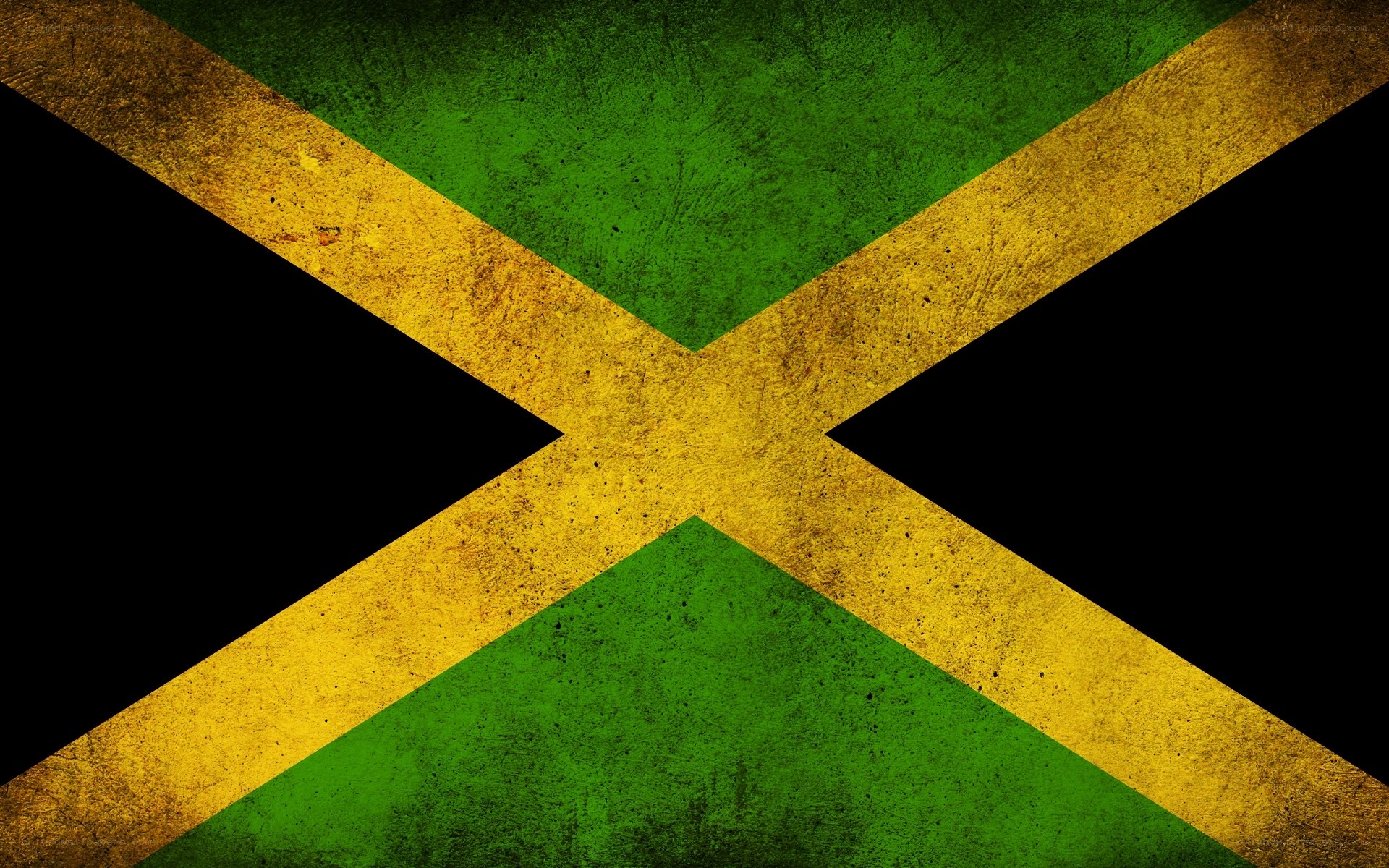Jamaican flag with distressed texture