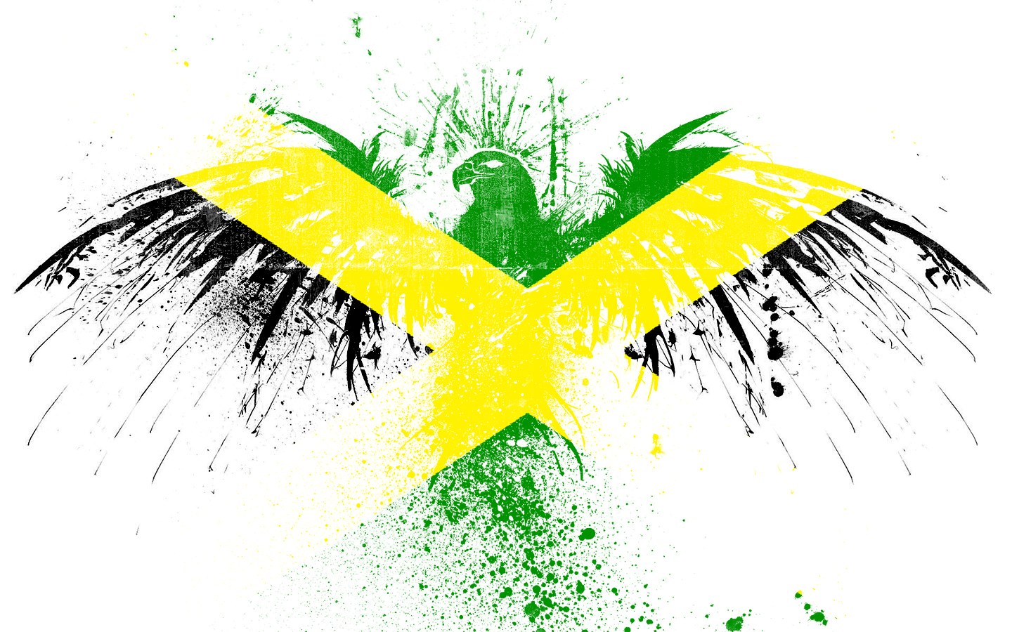 Jamaican flag with eagle