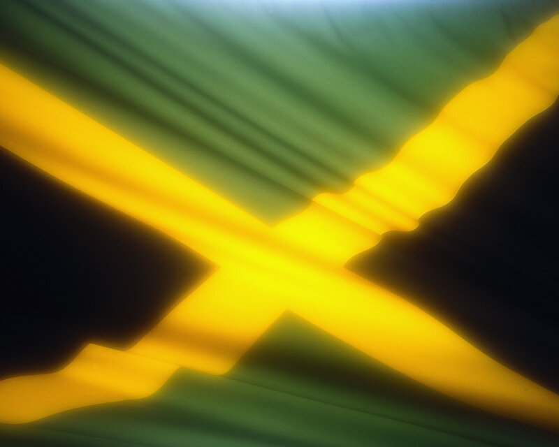 Jamaican flag with light effect