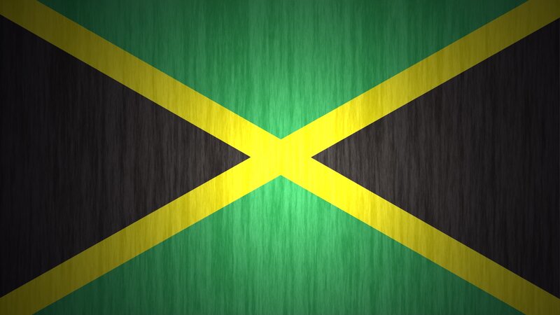 Jamaican flag with wood texture