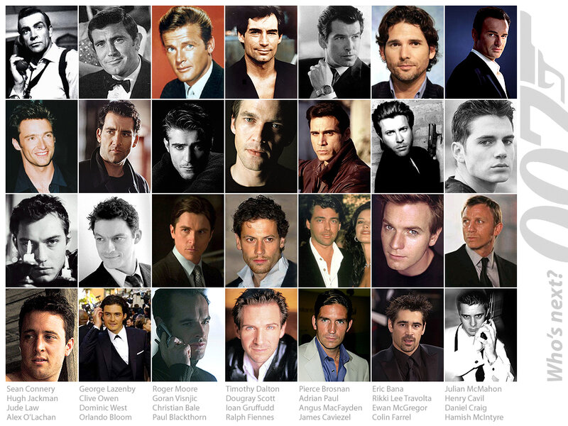 James Bond actors collage