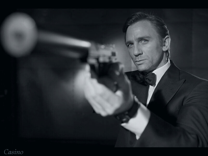 James Bond aiming a gun