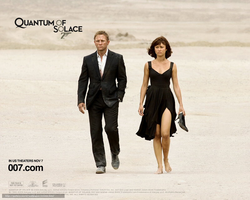 James Bond and a woman in a desert