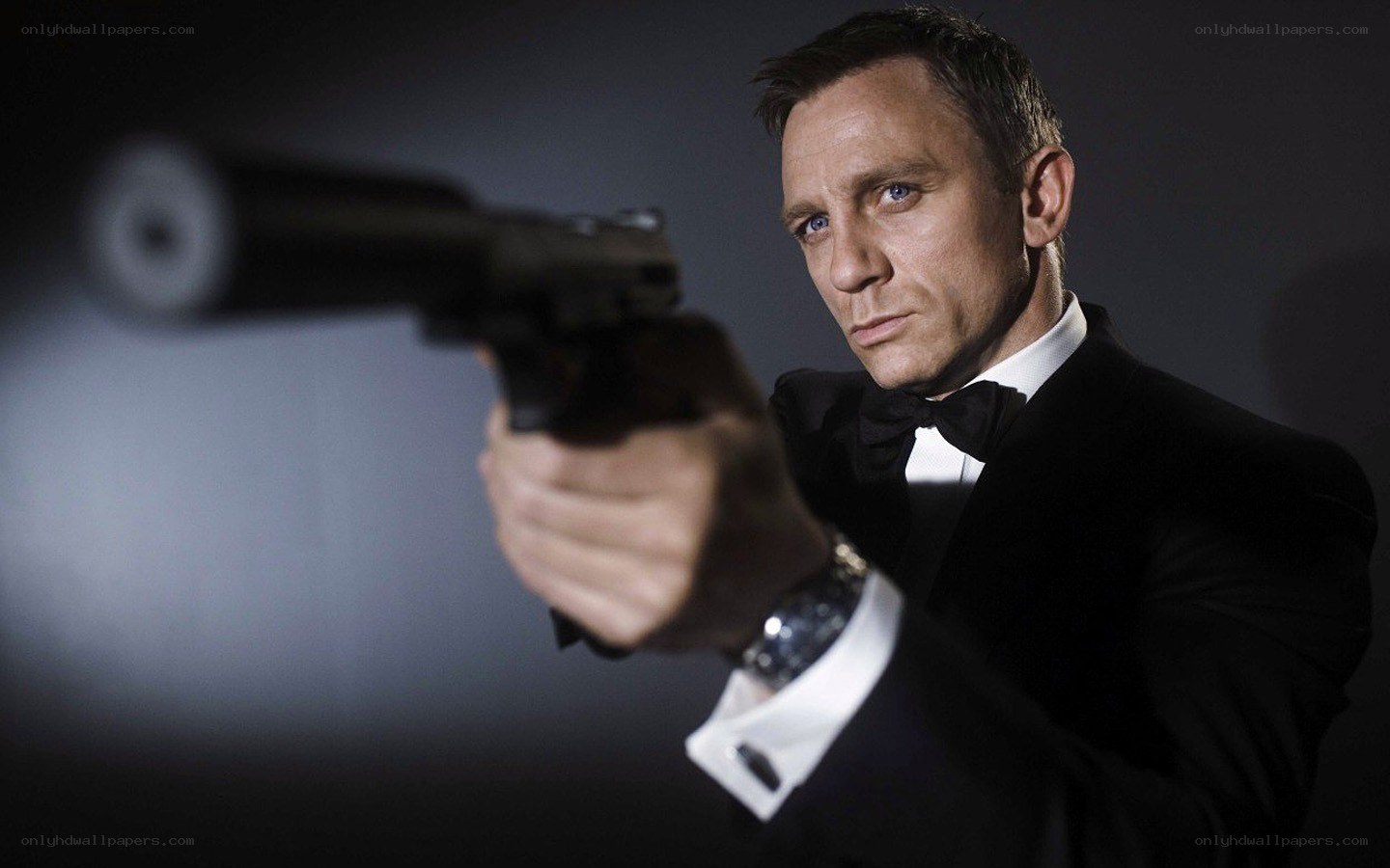 James Bond holding a gun