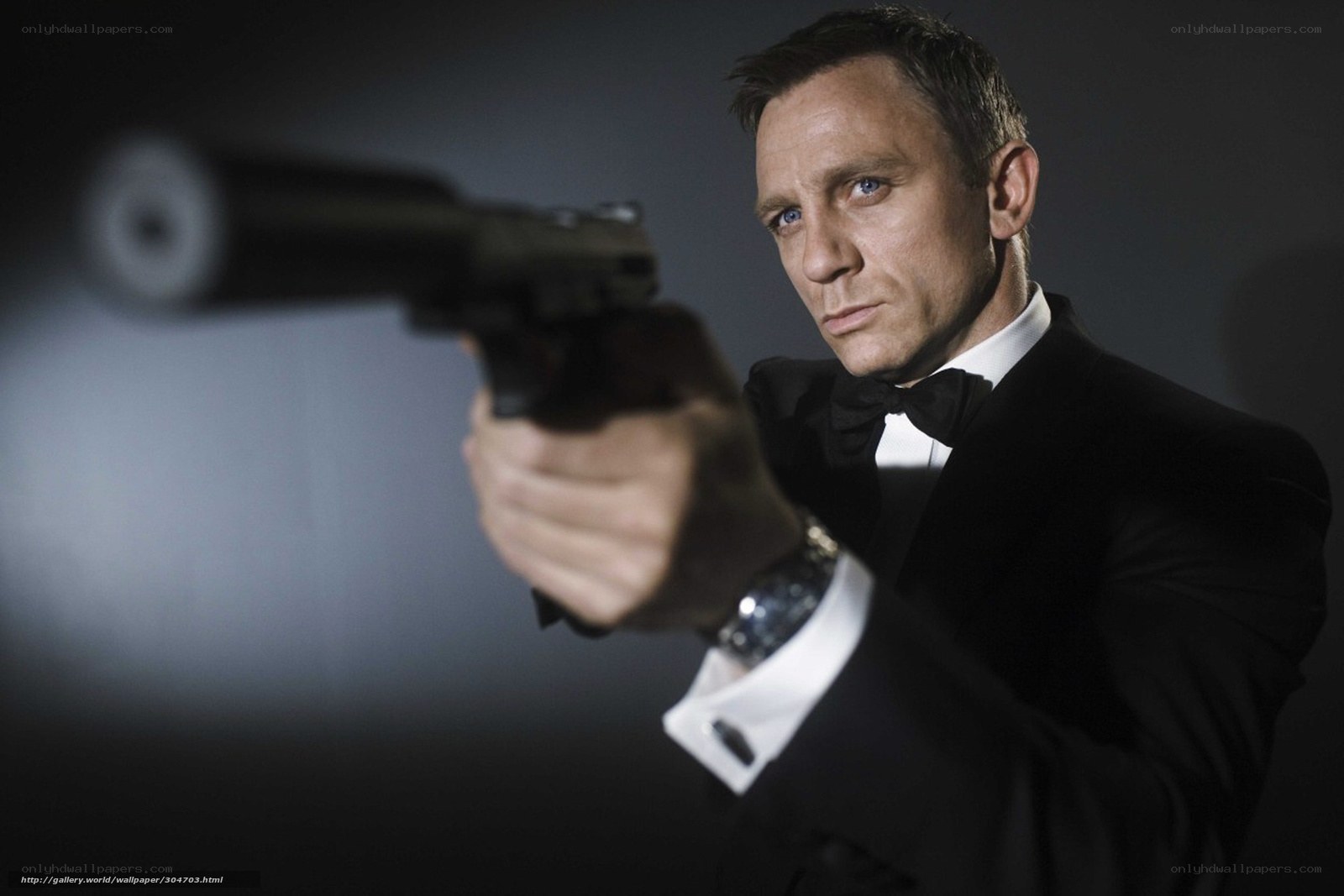 James Bond holding a gun
