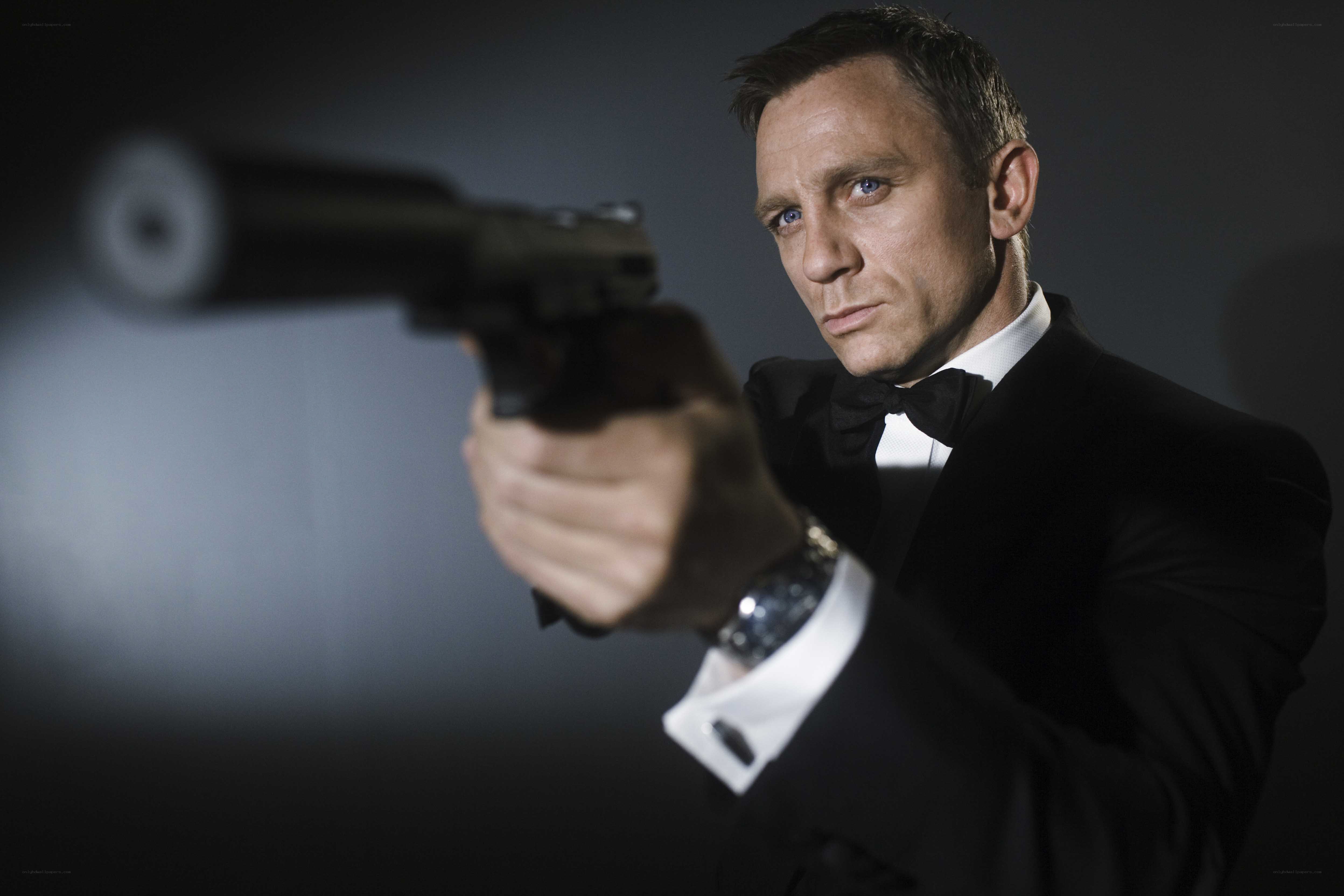 James Bond holding a gun