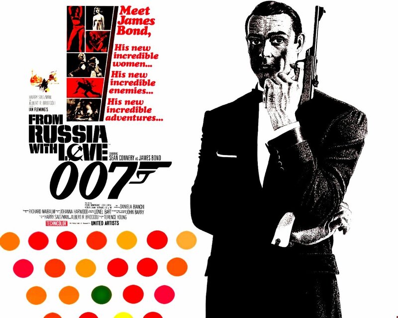 James Bond Holding Gun — Black, Dramatic