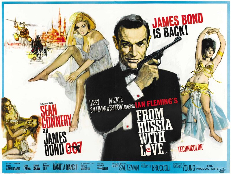 James Bond Holding Gun — White
