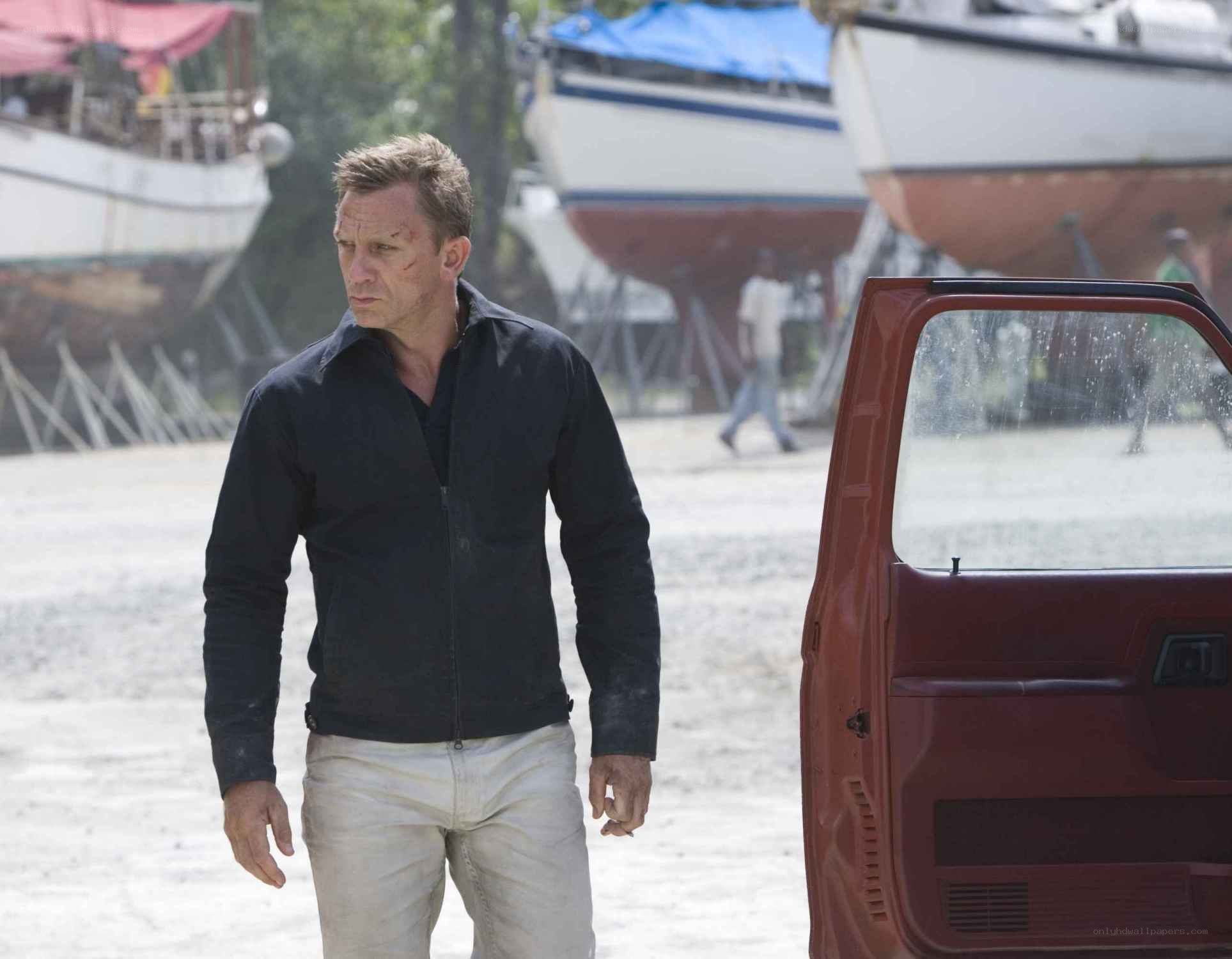 James Bond in a boatyard