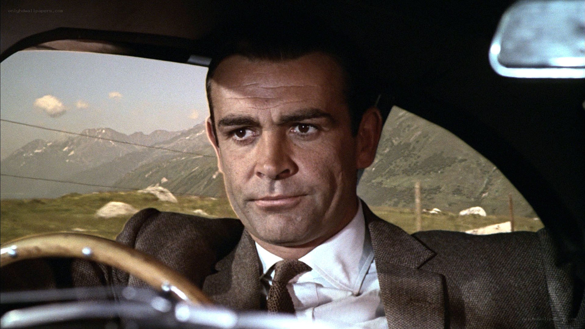 James Bond in a car