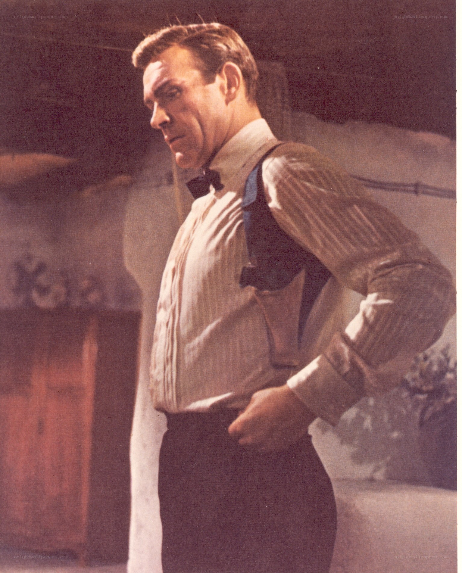 James Bond in a striped shirt