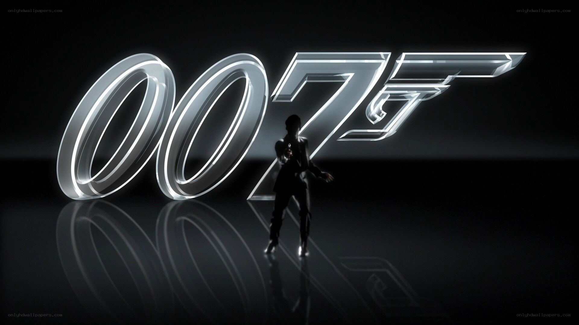 James Bond logo with silhouette