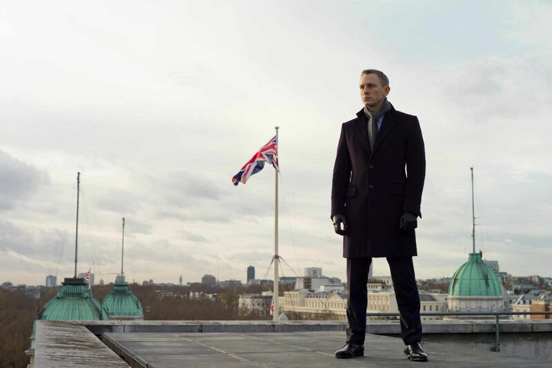 James Bond on a rooftop