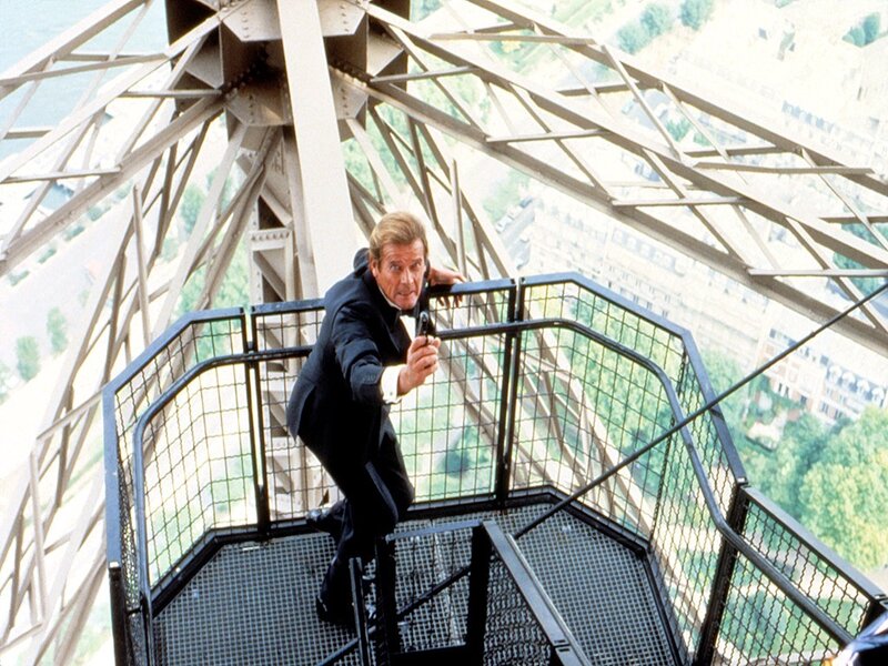James Bond on the Eiffel Tower