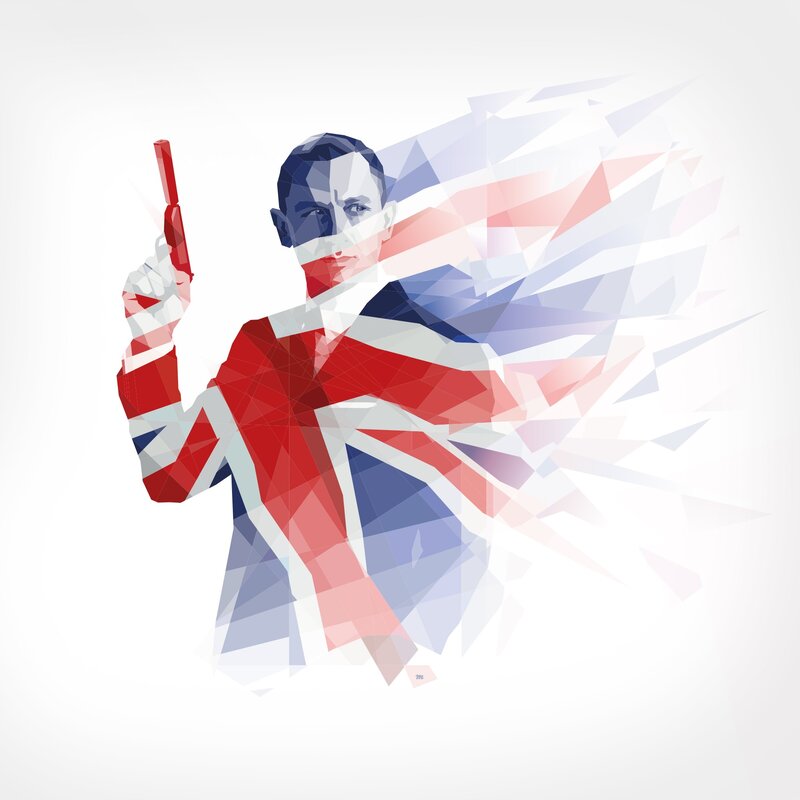 James Bond with Union Jack