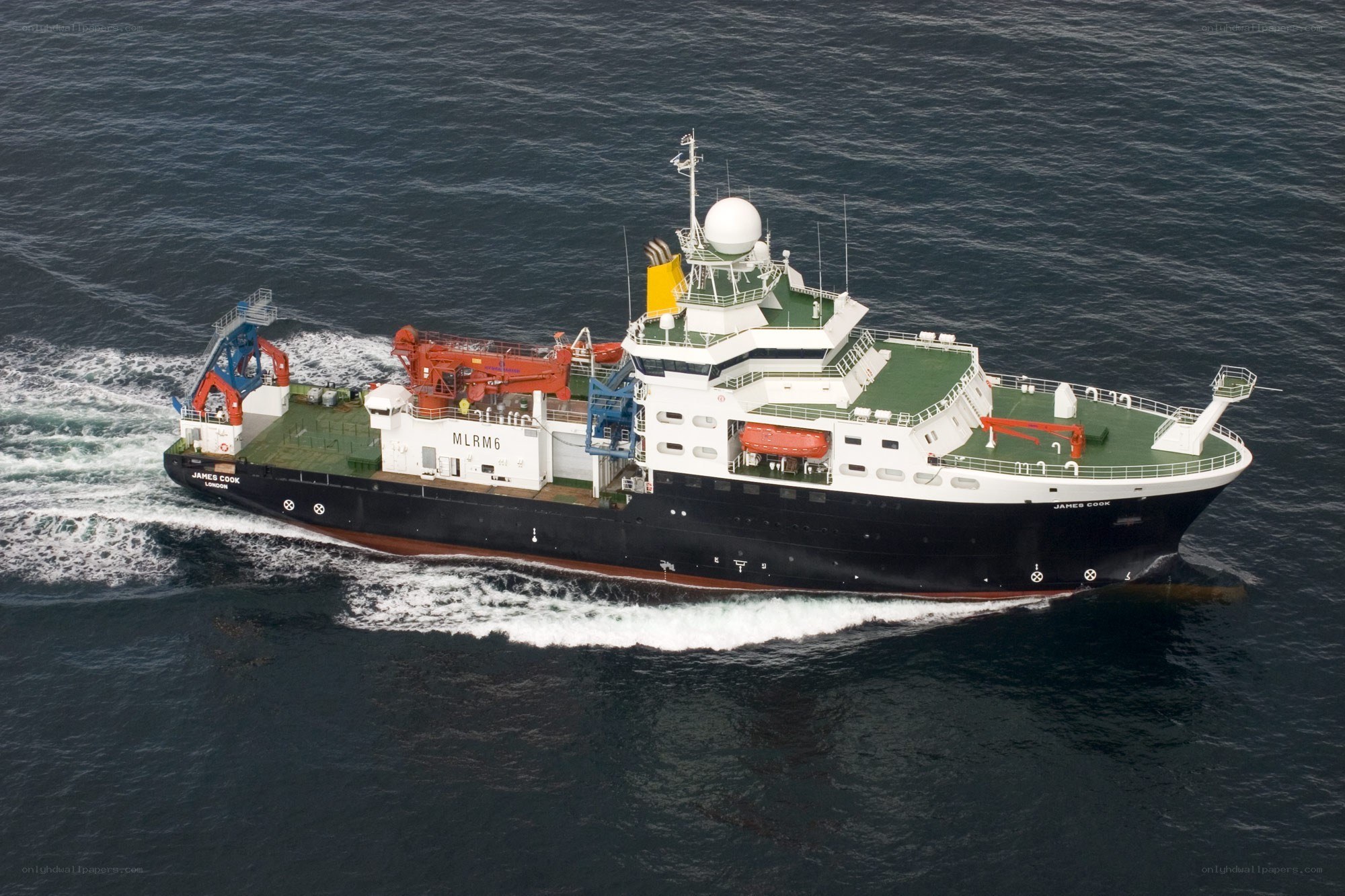 James Cook research vessel at sea
