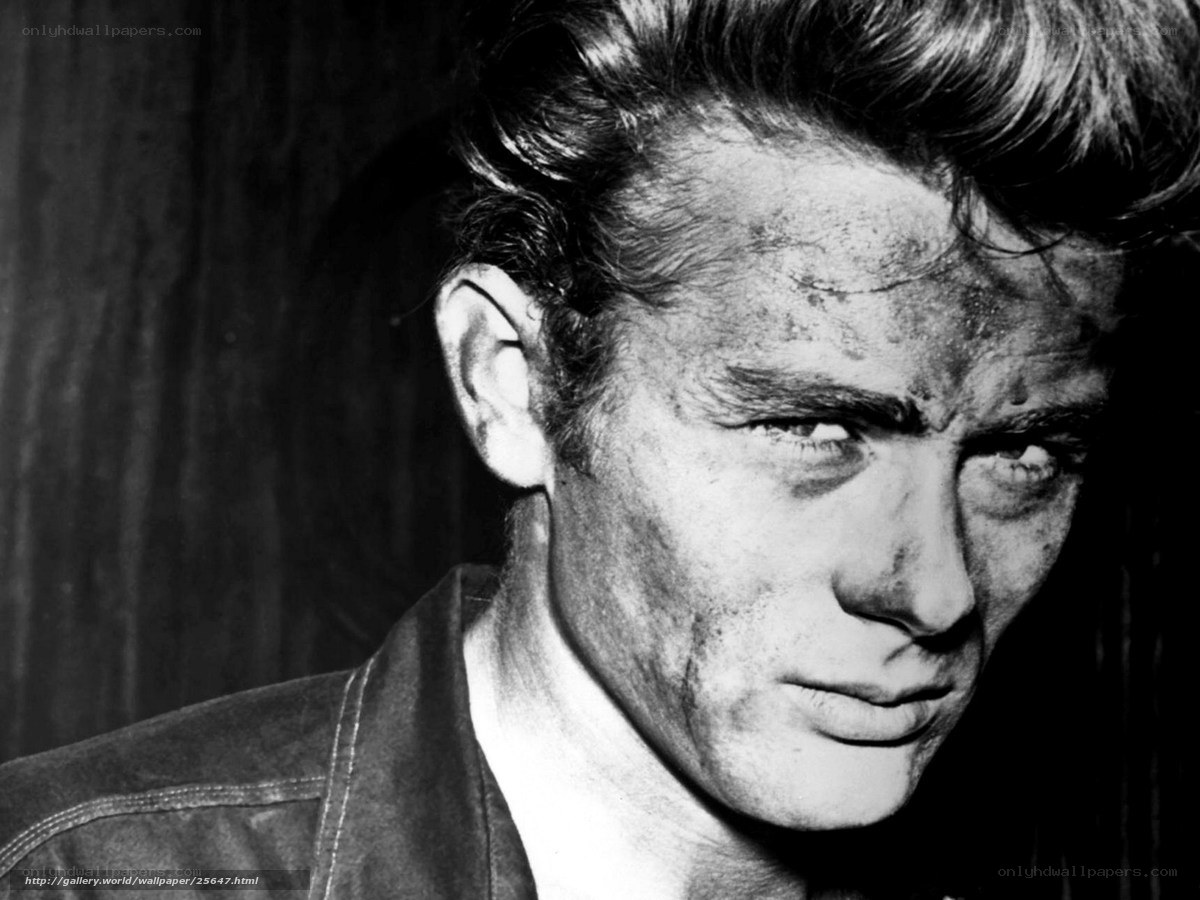 James Dean in a black and white portrait