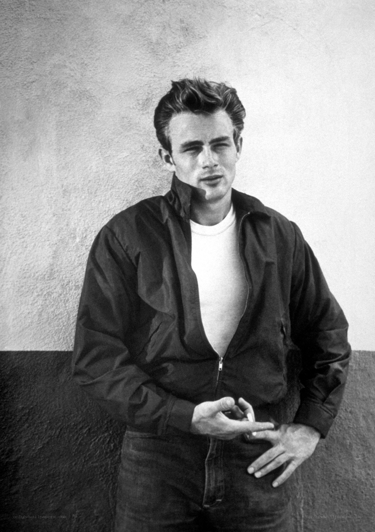 James Dean in a black jacket