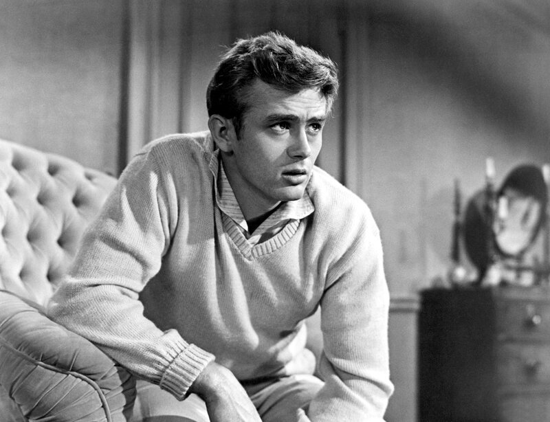 James Dean in a sweater