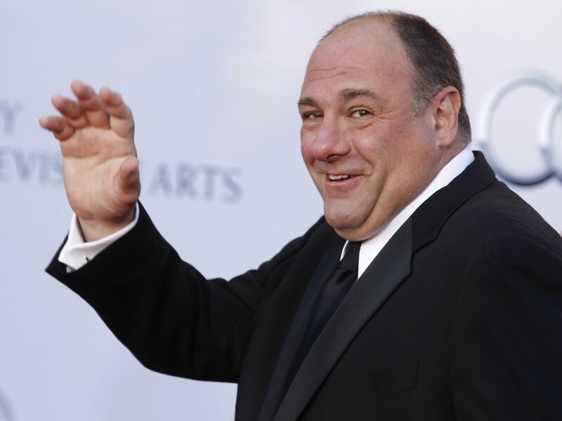 James Gandolfini waving on red carpet