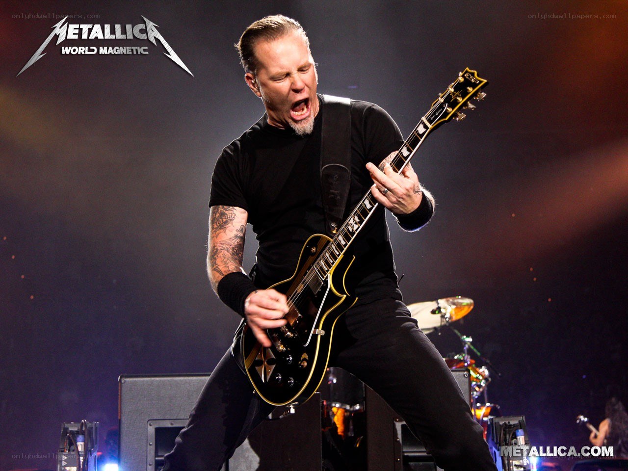 James Hetfield performing on stage
