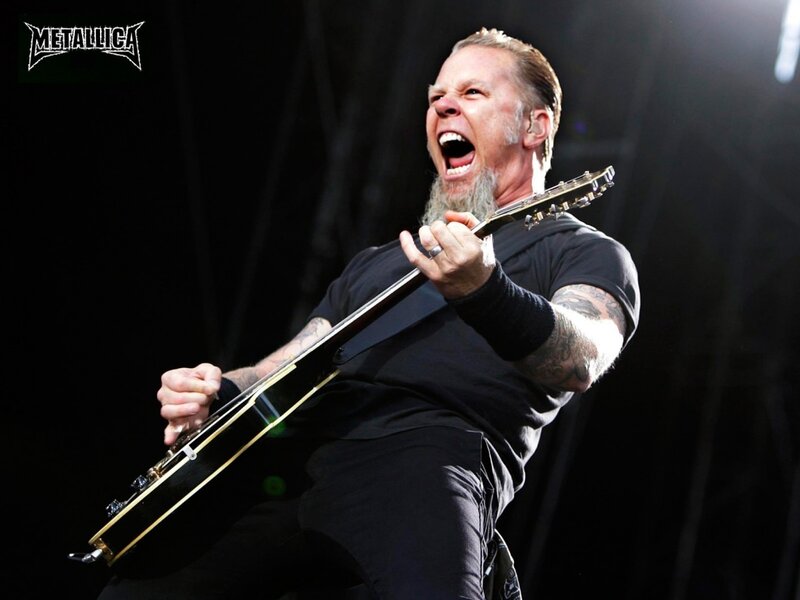 James Hetfield performing on stage
