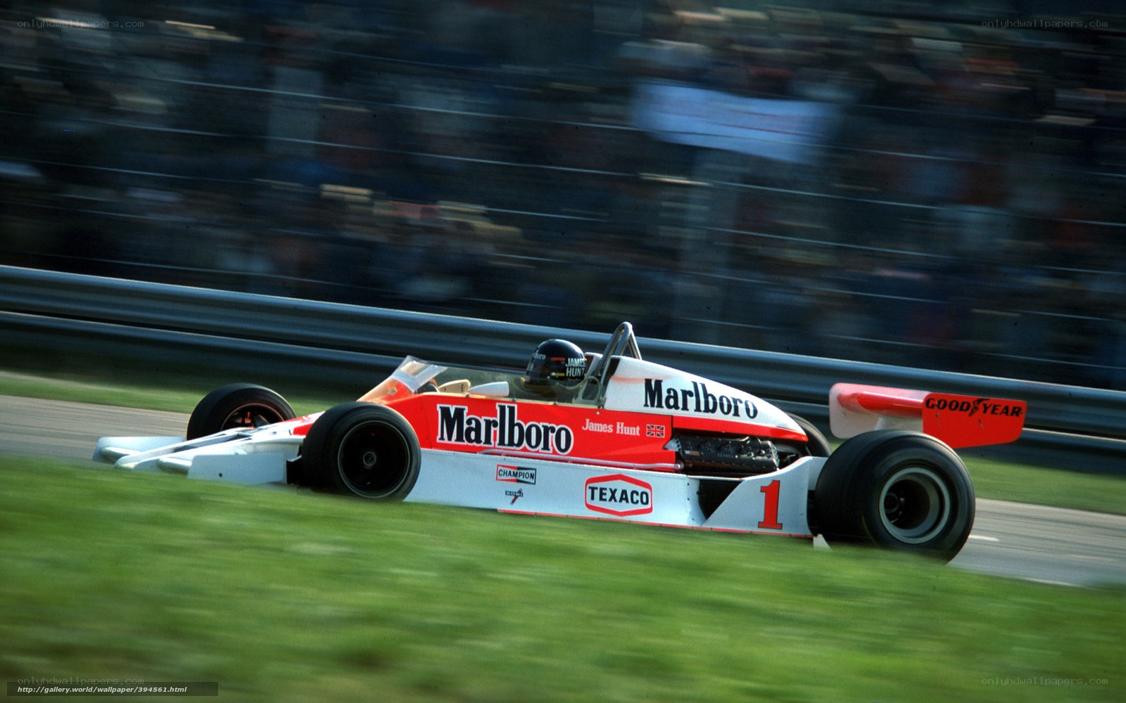 James Hunt in a Formula 1 car