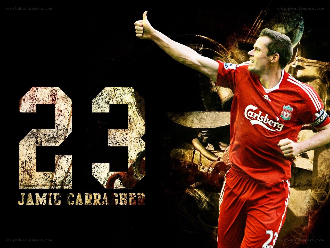 Jamie Carragher celebrates