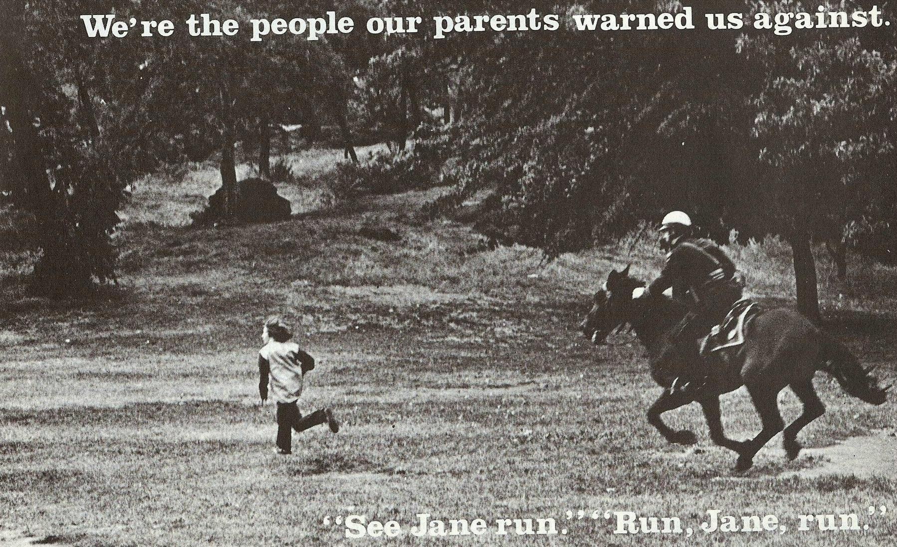 Jane running from horse